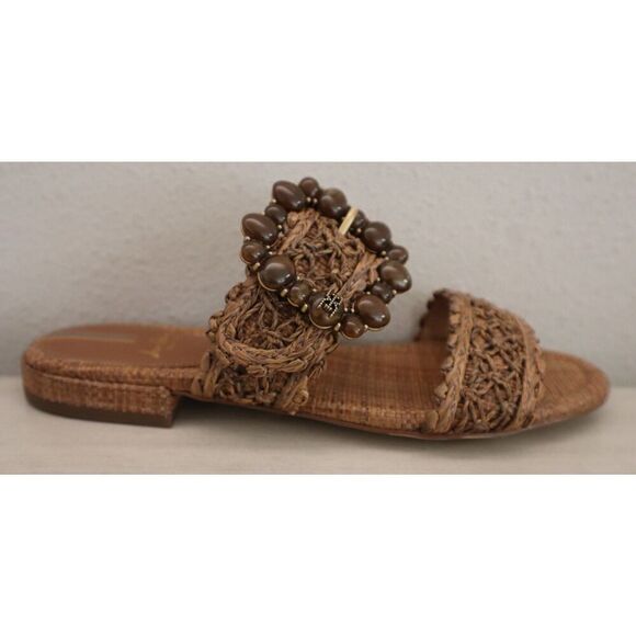 Sam Edelman J0187F2251 WMNs Sz 7M Dark Natural Raffia Elisa 2-Strap Sandals - Picture 8 of 15